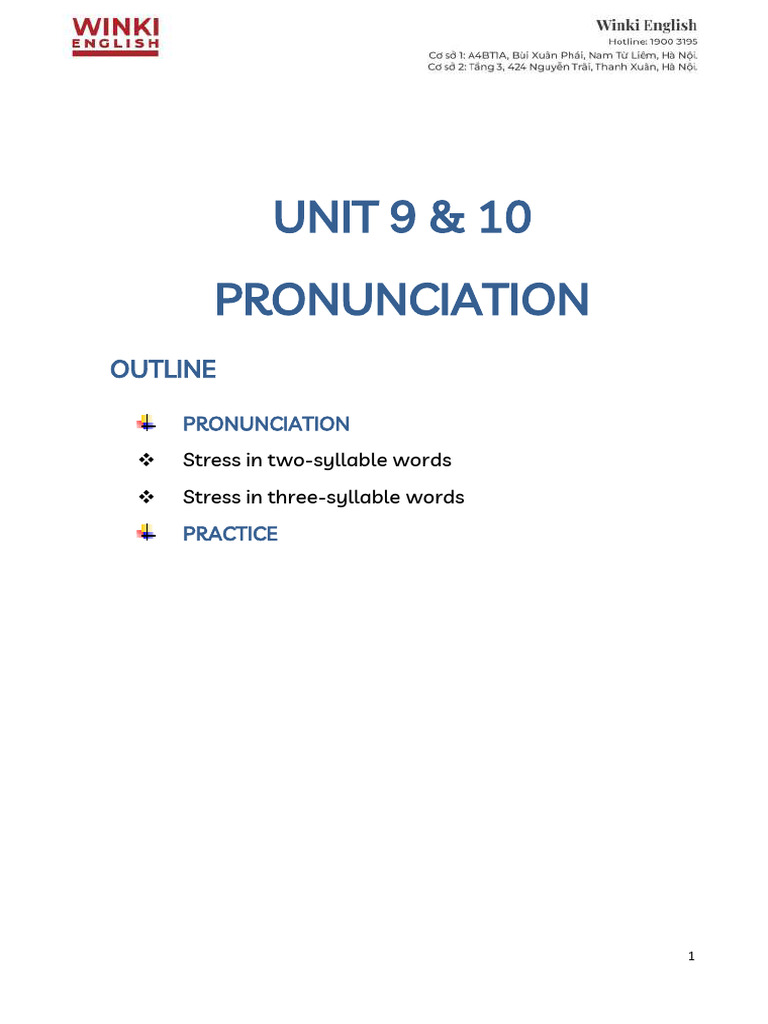 Unit 9 & 10 Pronunciation | PDF