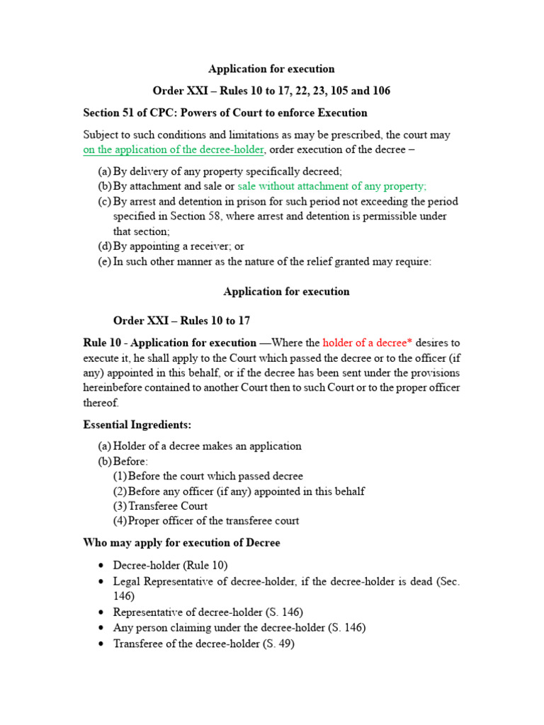 Application For Exection | PDF | Property | Judgment (Law)