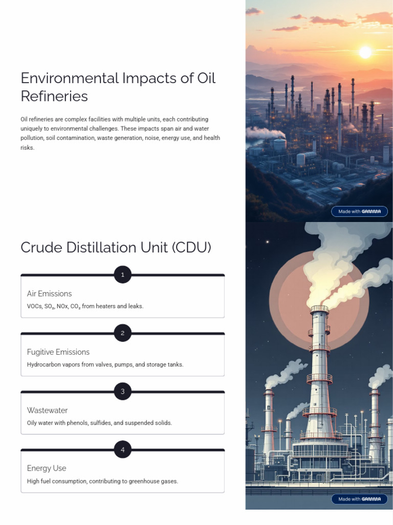 Environmental Impacts of Oil Refineries | PDF | Oil Refinery | Air ...