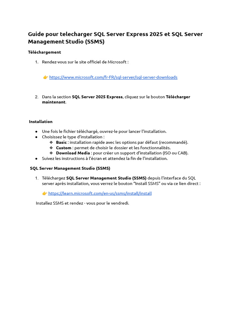 Guide Pour Telecharger SQL Server Express 2025 Et SQL Server Management ...