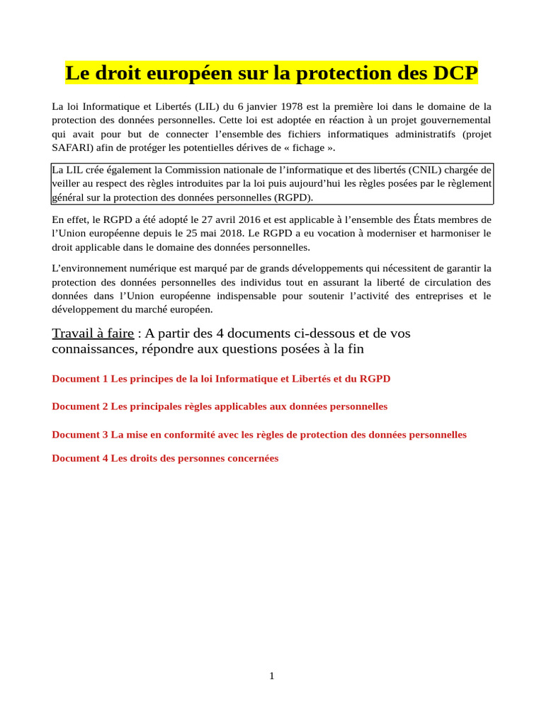 Réglementation Et RGPD | PDF | Vie privée et informatique | Gouvernance ...