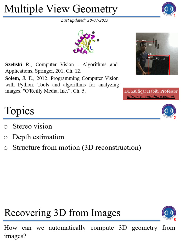 Multiple View Geometry | PDF | Stereoscopy | Digital Signal Processing