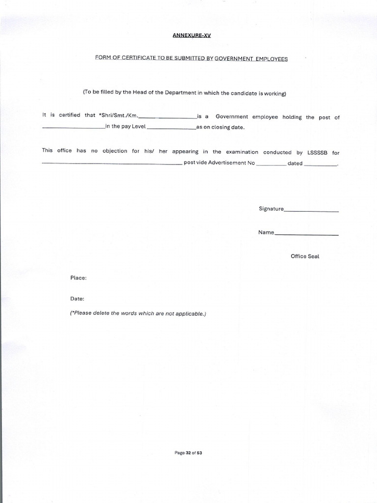 Form To Be Submitted by Govt Employee - 0001 | PDF