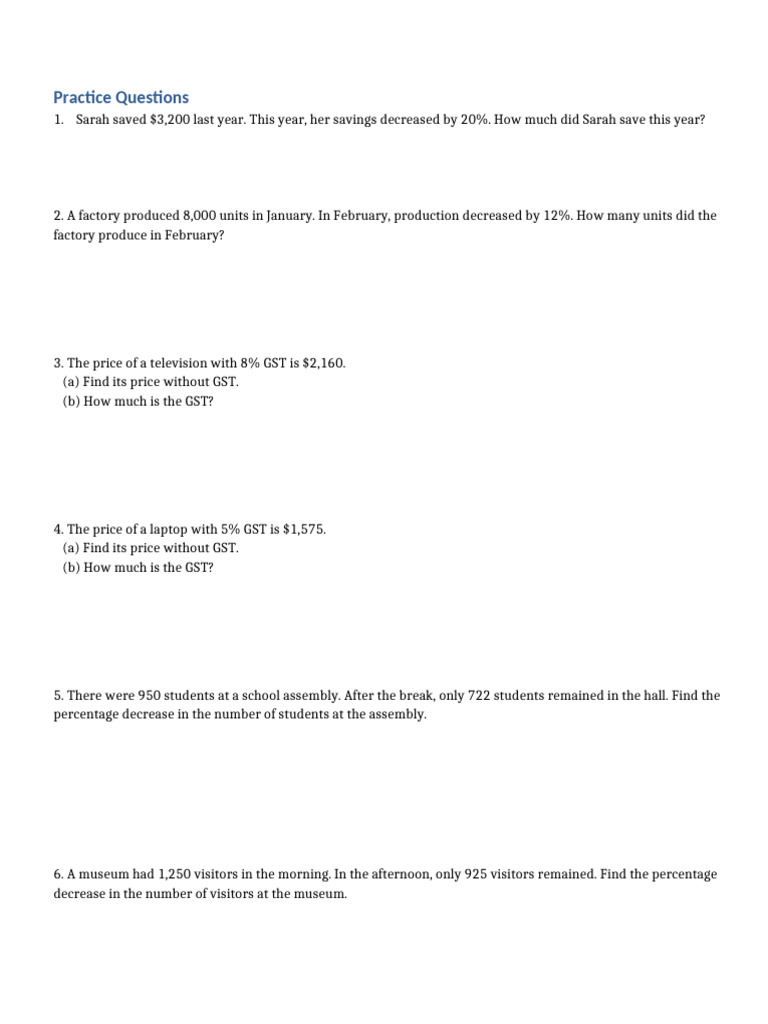 Practice Questions | PDF