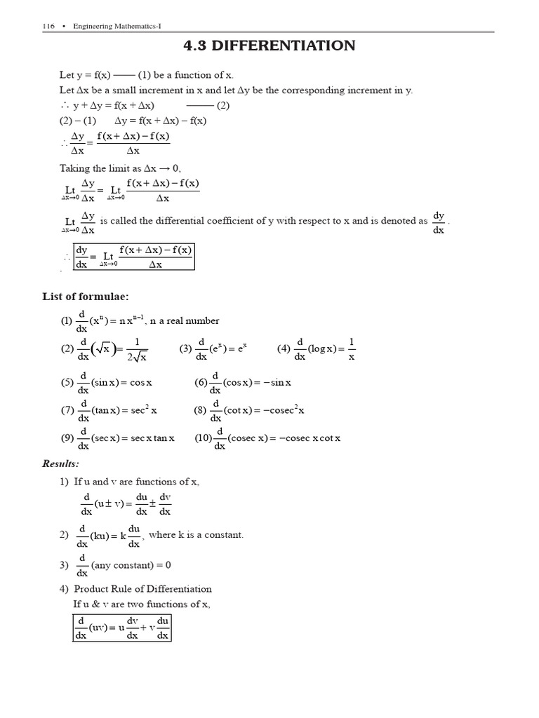 Differential Calculus Part 1-1 | PDF | Mathematical Concepts | Algebra
