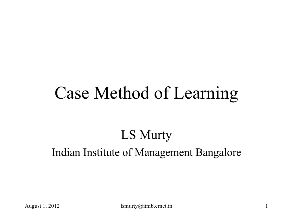 Case Method of Learning | PDF | Applied Psychology | Psychology