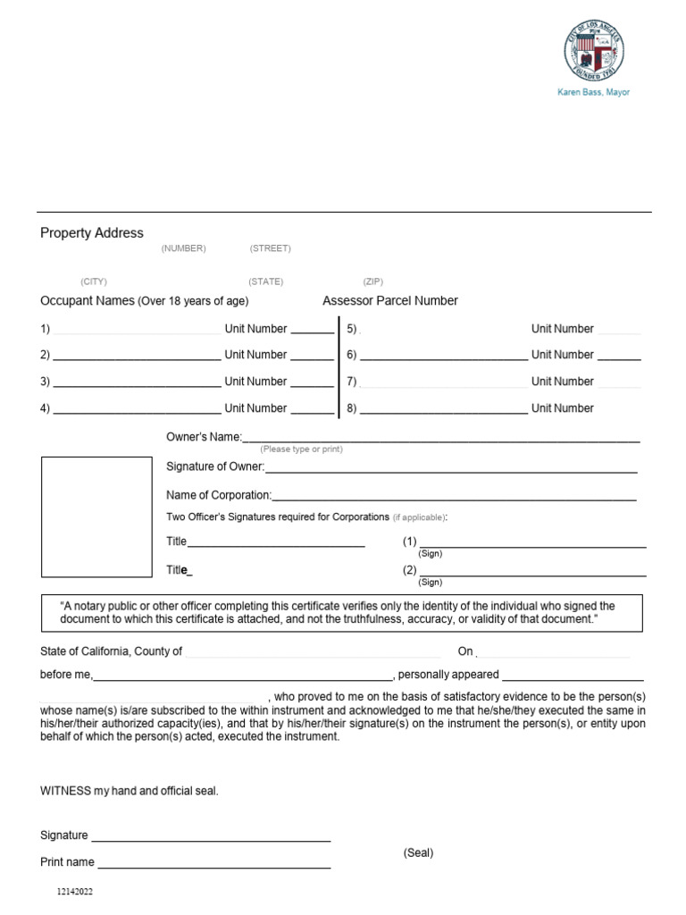 Certification of No Rent Collected | PDF | Notary Public | Common Law
