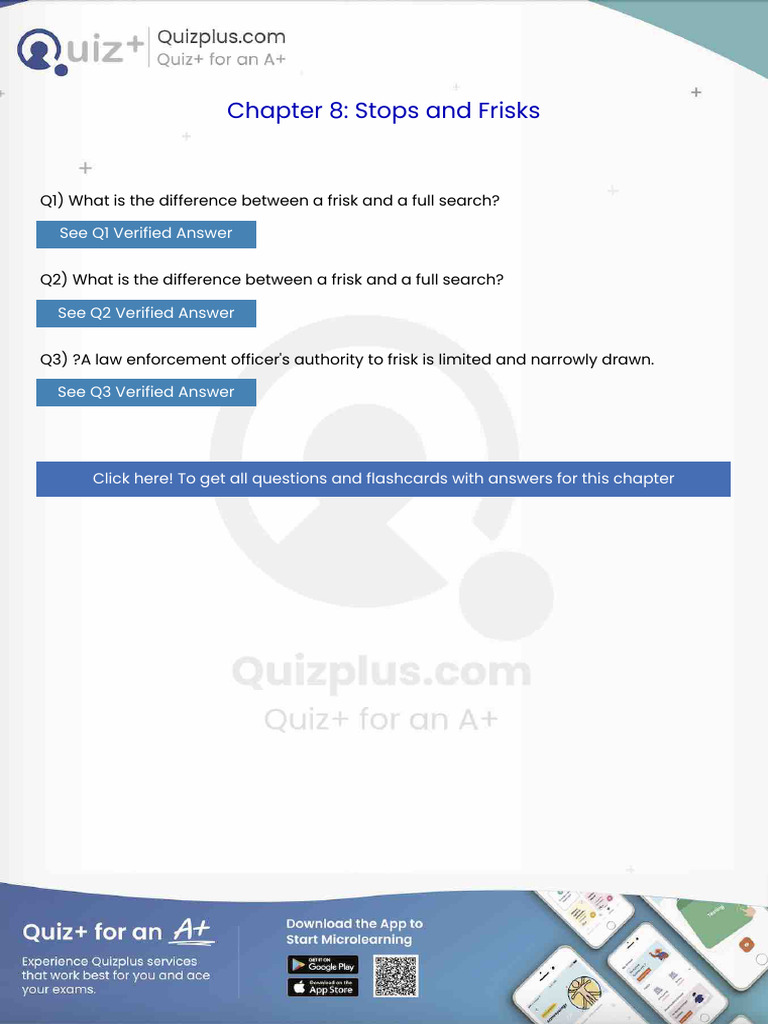 What Is The Difference Between A Frisk and A Full Search | PDF