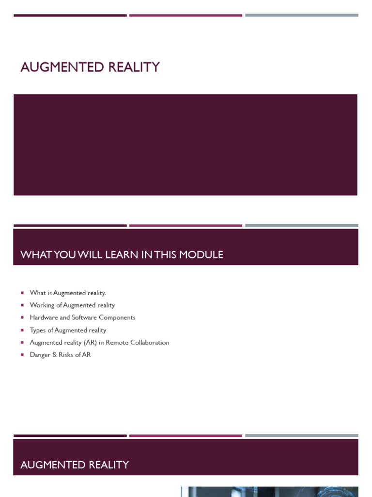 Lecture 12 Augmented Reality | PDF | Augmented Reality | Virtual Reality