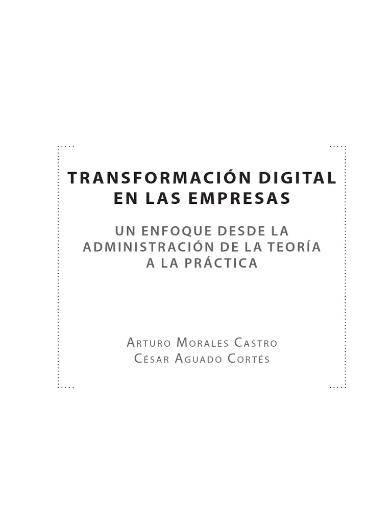 Transformacion Digital en Las Empresas 1ra Edicion Contenido Ecoe ...