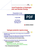 Thermochemical Production of Hydrogen From Solar and Neuclear Energy
