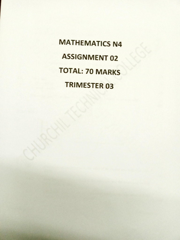 Maths N4 Ass 02 | PDF