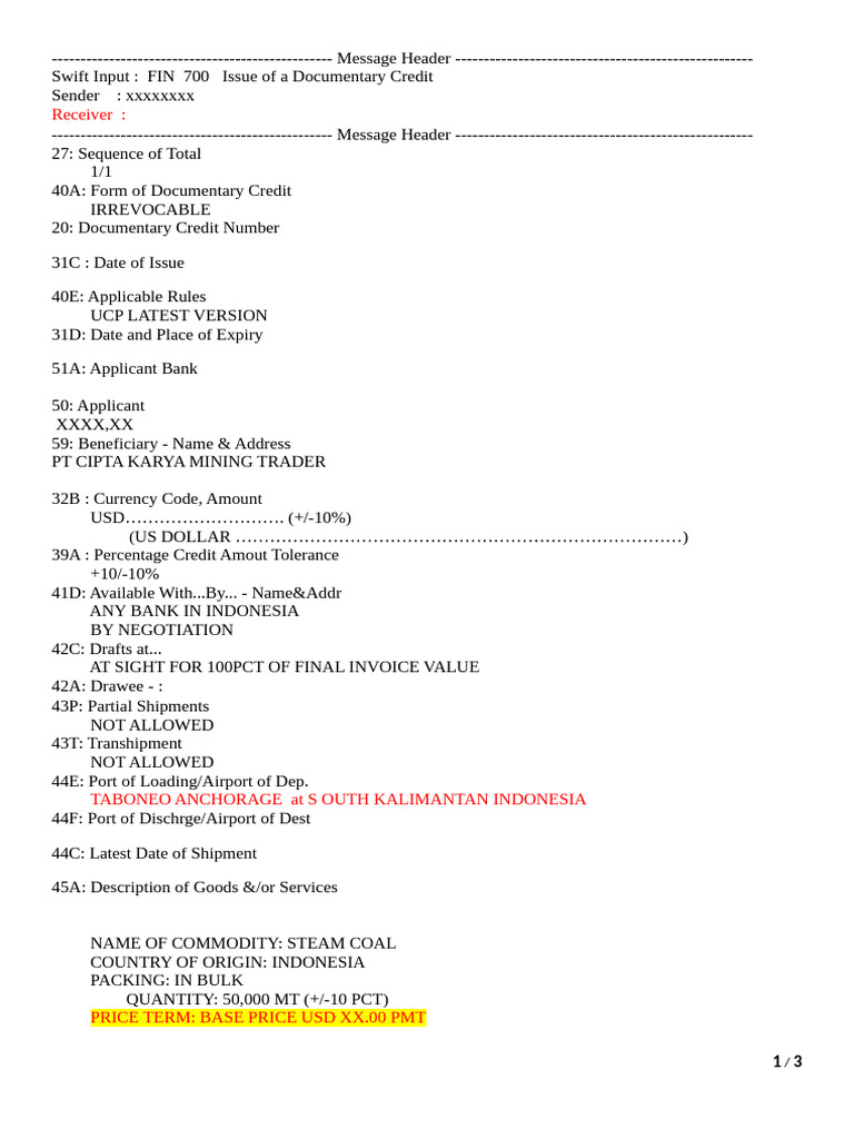 Draft LC Mt700 | PDF