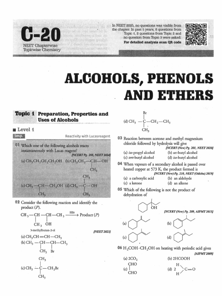 Alcohols, Phenols and Ethers | PDF | Ether | Chemistry