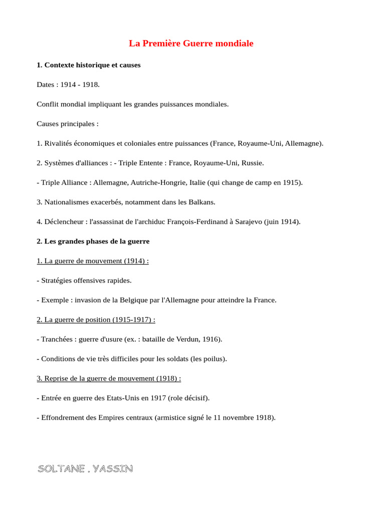 Brevet Revision | PDF | Première guerre mondiale | France de Vichy