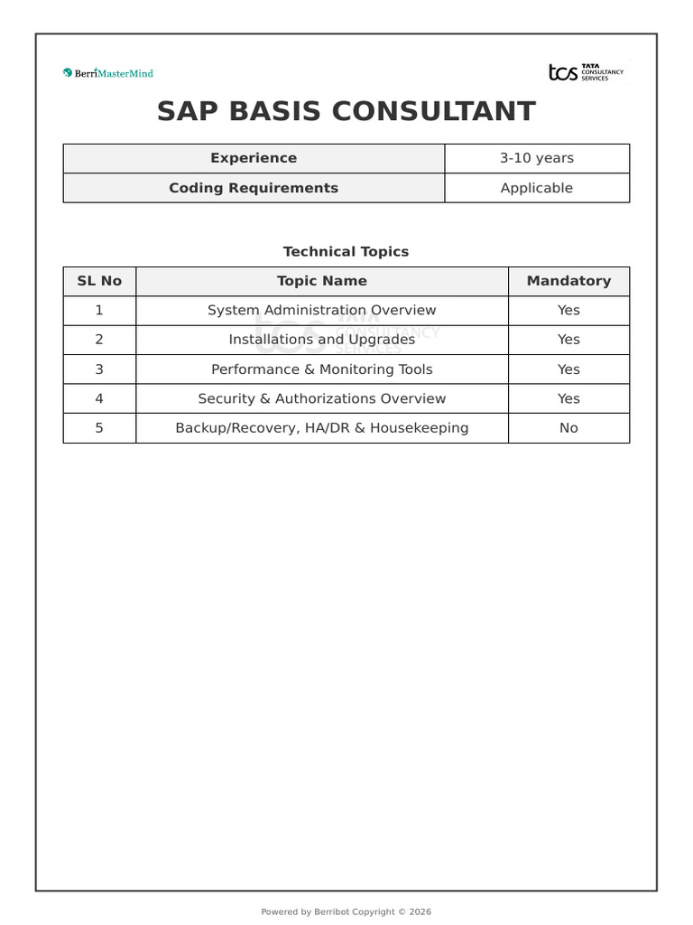 Sap Basis Consultant | PDF