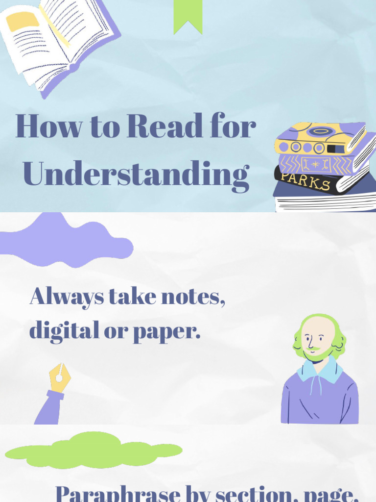 Student Directed How To Read For Understanding | PDF