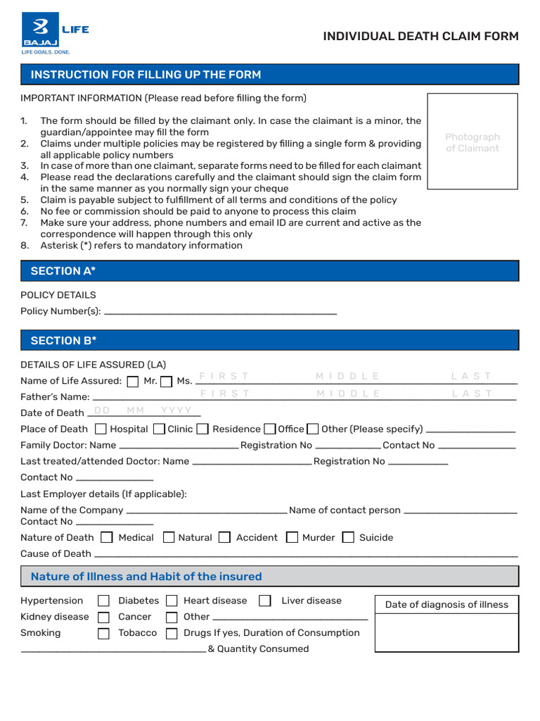 Balic Claim Form | PDF
