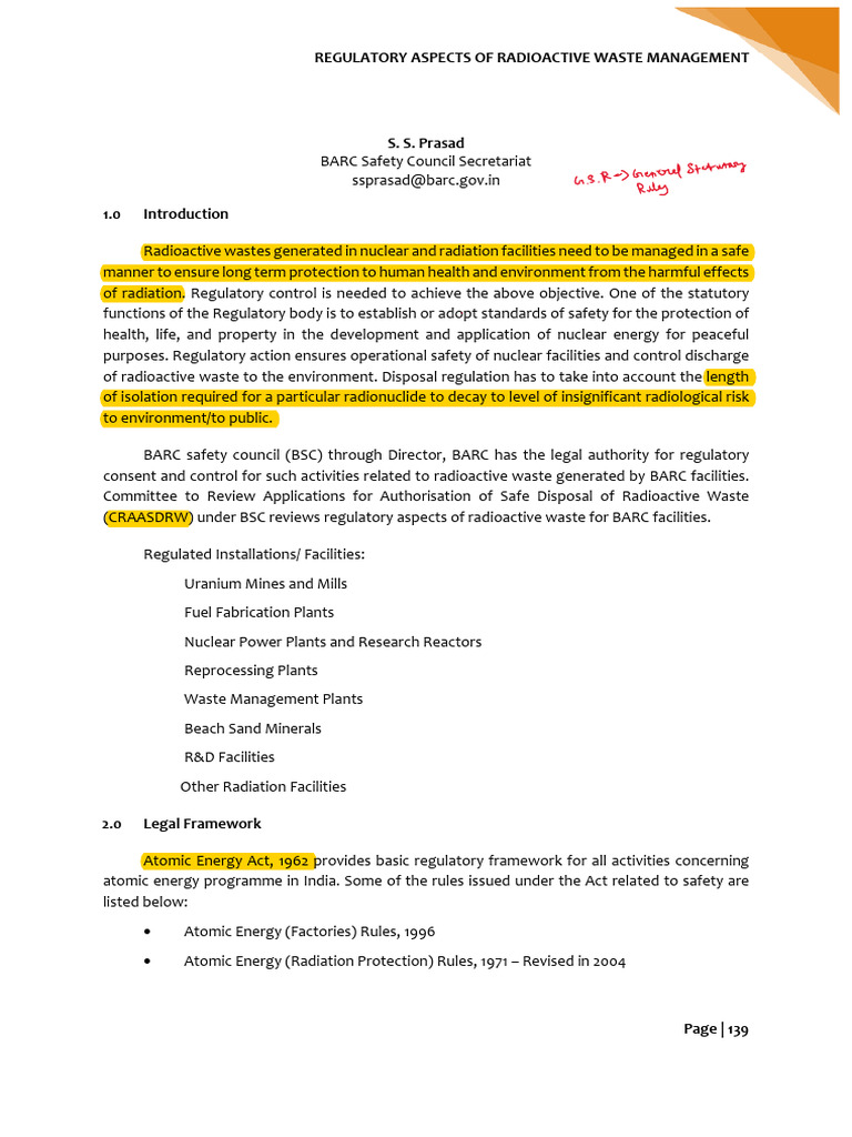 BARC Waste Management | PDF | Waste | Radioactive Contamination