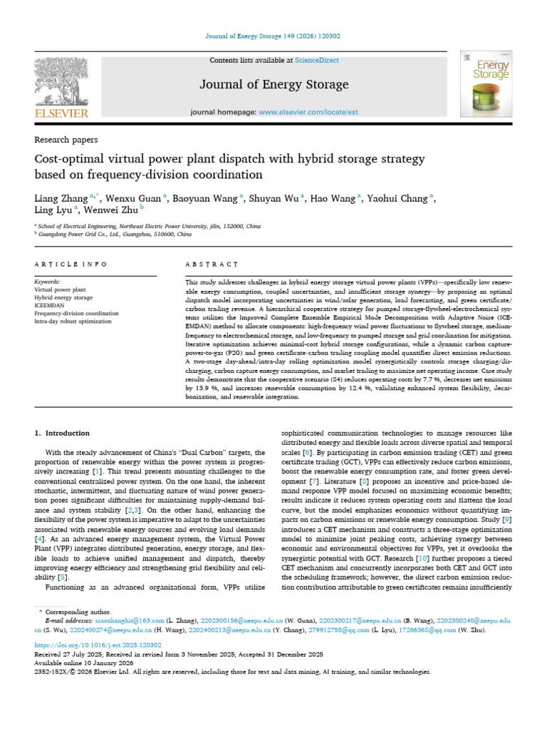 Cost - Optimal Virtual Power Plant Dispatch With Hybrid Storage ...