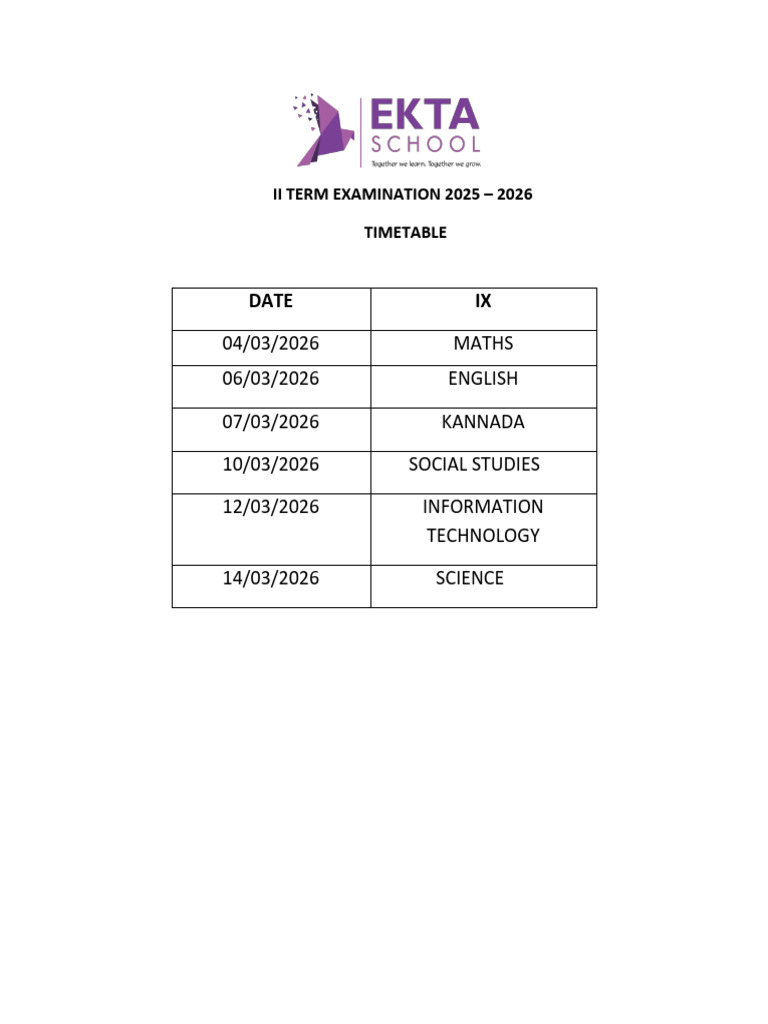 II Term Examination Class Ix 2025.-26-1 | PDF