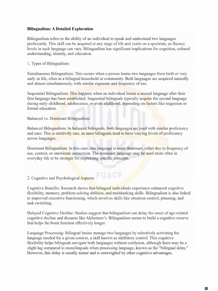 Detailed Overview of Multilingualism and Bilingualism - 1 | PDF