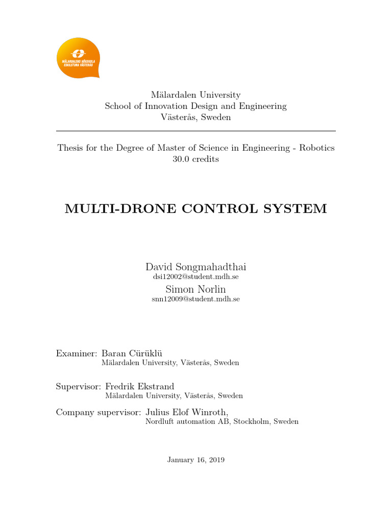 Thesis - Multi-Drone Control System | PDF