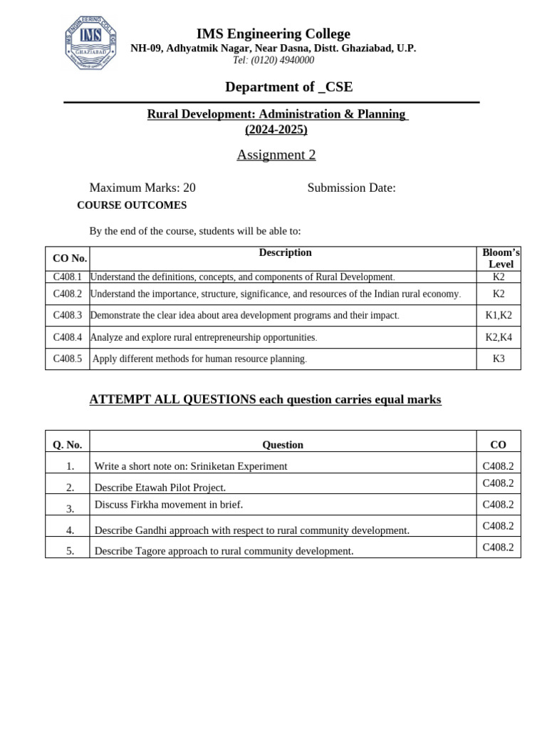 Rural Development - 2 | PDF