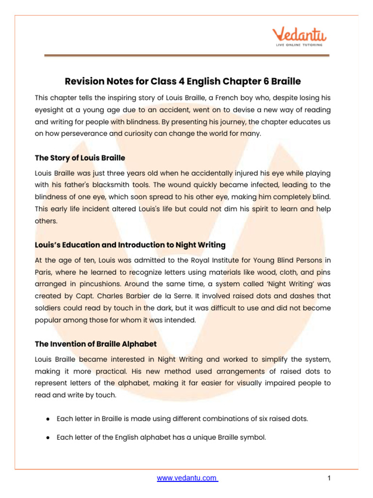 CBSE Notes Class 4 English Chapter 6 by Me | PDF | Visual Impairment ...