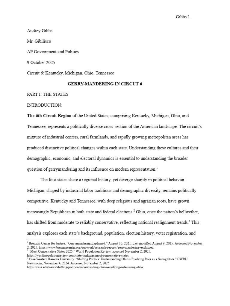 Audrey Gibbs - Gerrymandering Pt. 1 | PDF