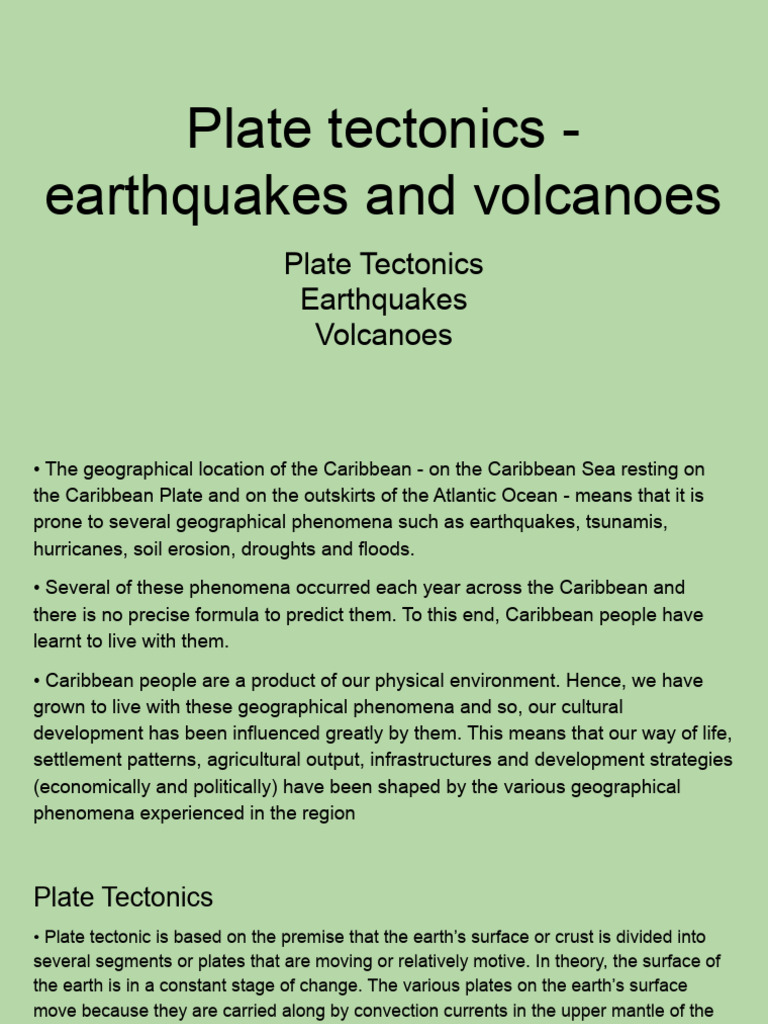 Plate Tectonics - Earthquakes and Volcanoes | PDF | Plate Tectonics ...