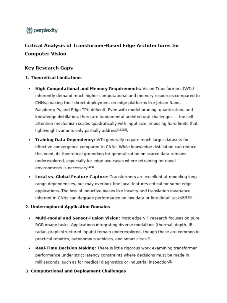 Critical Analysis of Transformer-Based Edge Archit | PDF ...