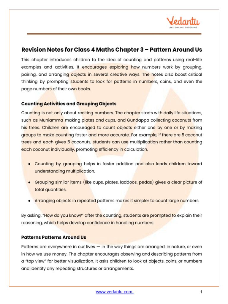 CBSE Notes Class 4 Maths Chapter 3 by Me | PDF