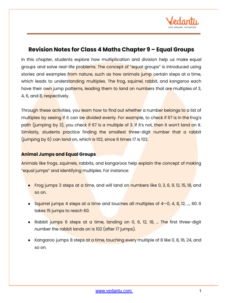 CBSE Notes Class 4 Maths Chapter 9 by Me | PDF