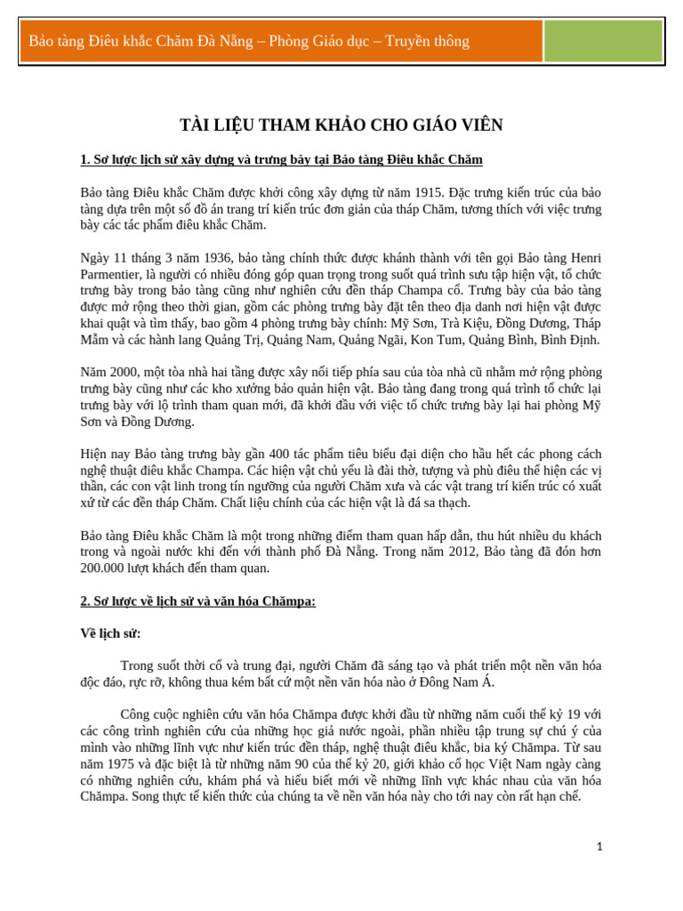 Tai Lieu Tham Khao Ve Van Hoa Cham Va Li | PDF