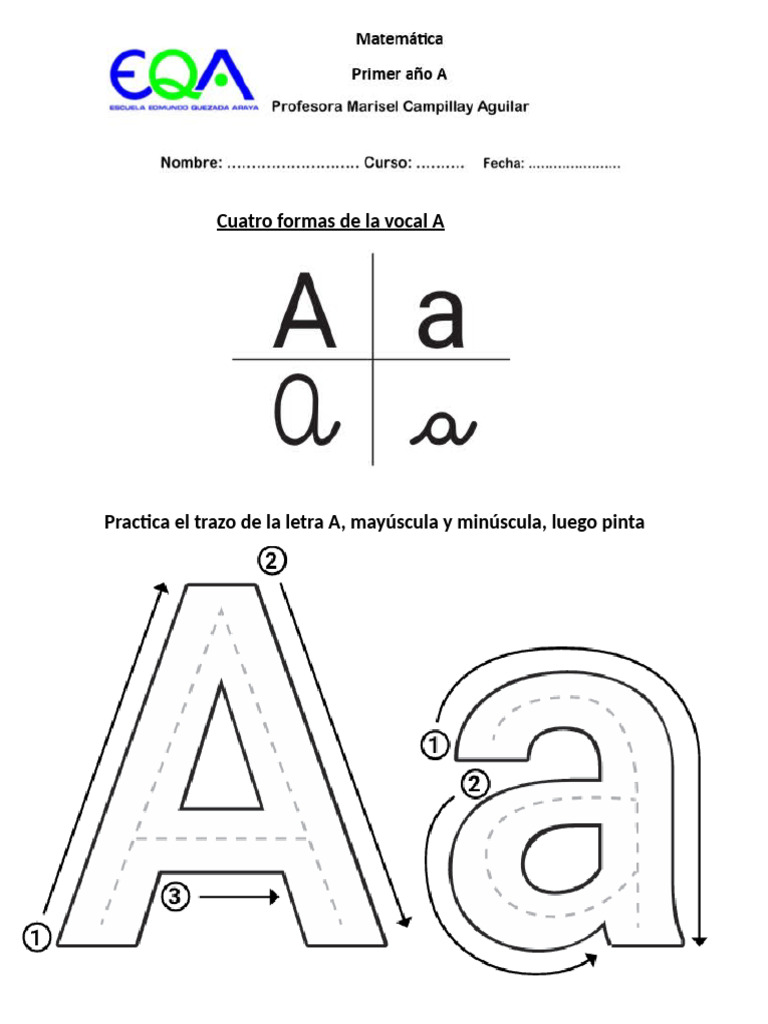 Cuatro Formas de La Vocal A | PDF