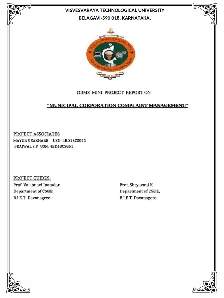 Dbms Mini Project | PDF