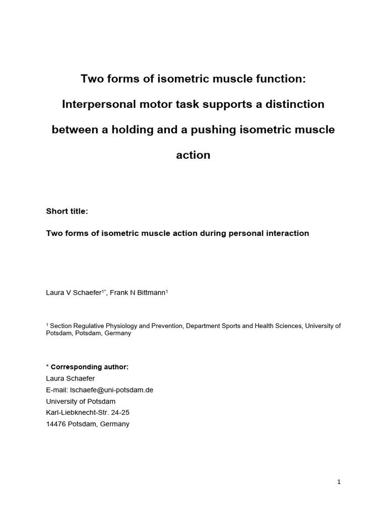 Two Forms of Isometric Muscle Function Interperson | PDF | Coefficient ...