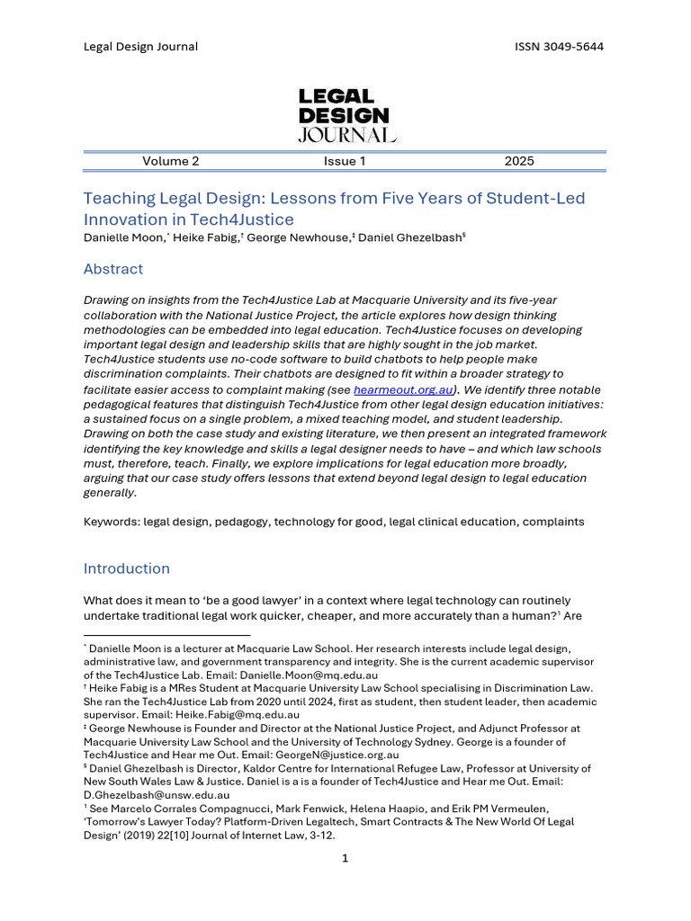 Teaching Legal Design | PDF