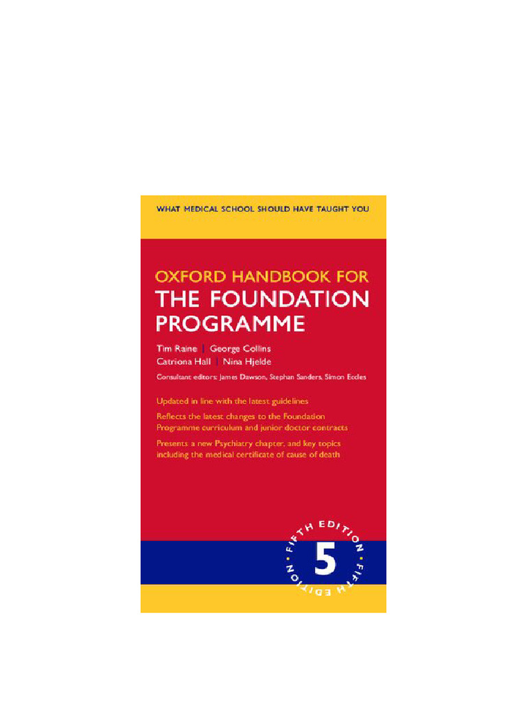 Oxford Handbook For Foundation Programme 5th Edition Tim Raine Sample | PDF