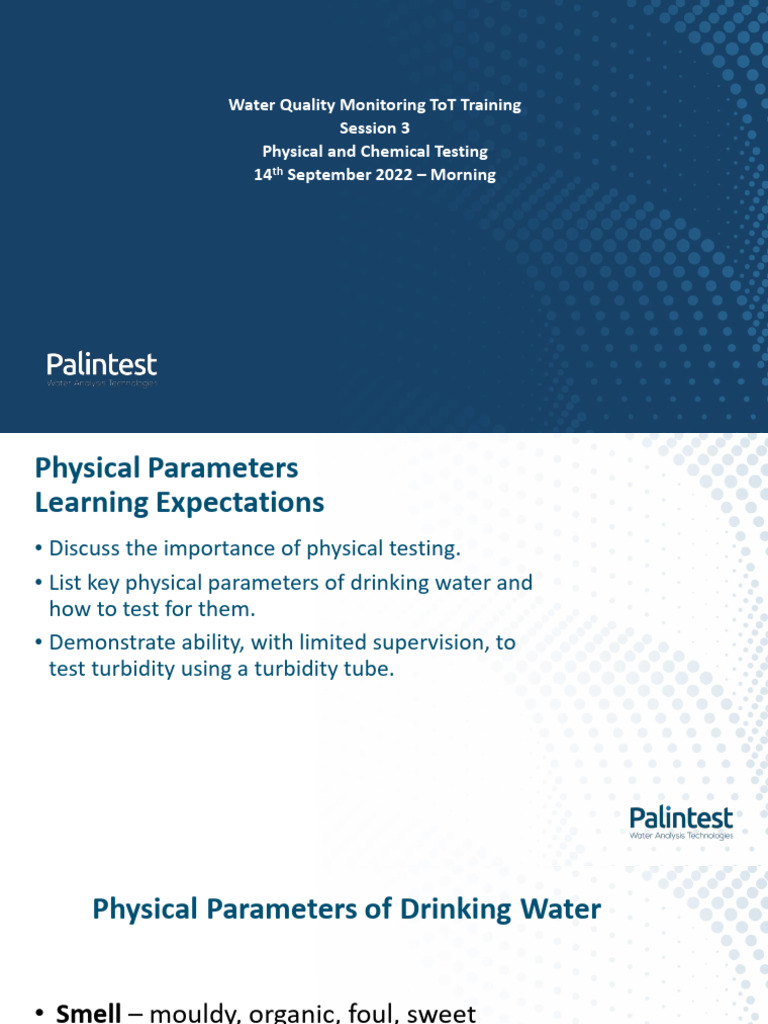 Session 3 - Physical - Chemical Testing | PDF