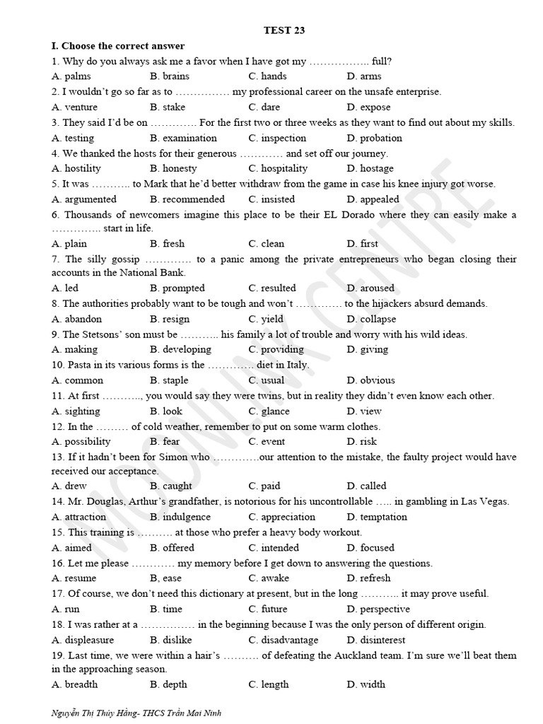 Test 23 | PDF