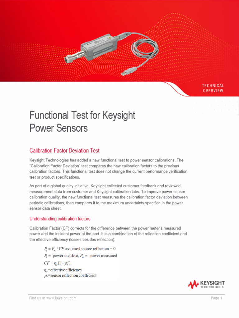 Functional Test For Keysight Power Sensors | PDF
