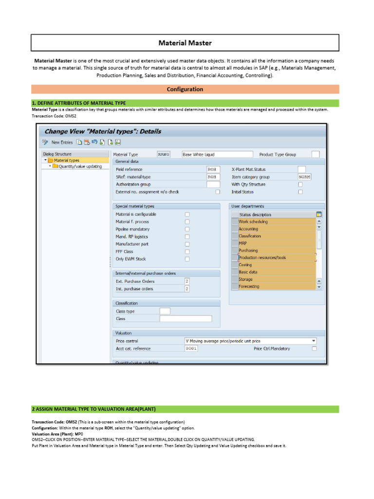 Material Configuration and Creation | PDF