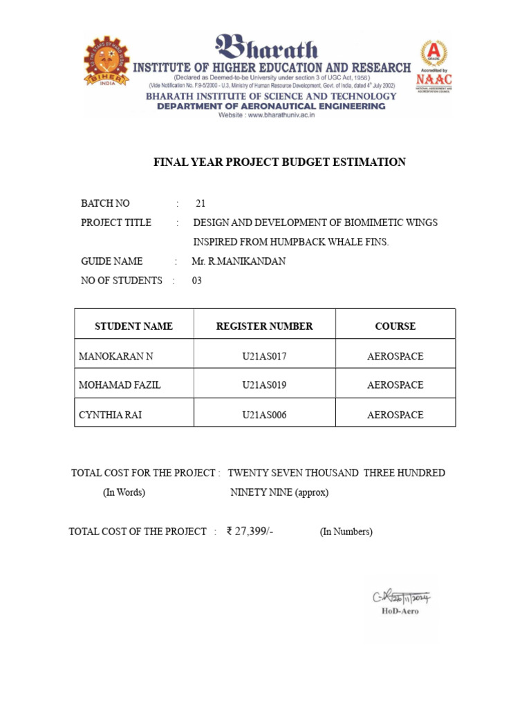 Budget Estimation-Batch 21 | PDF
