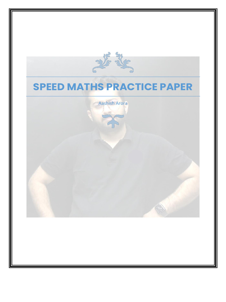 Ashish Arora Speed Maths Practice Paper | PDF