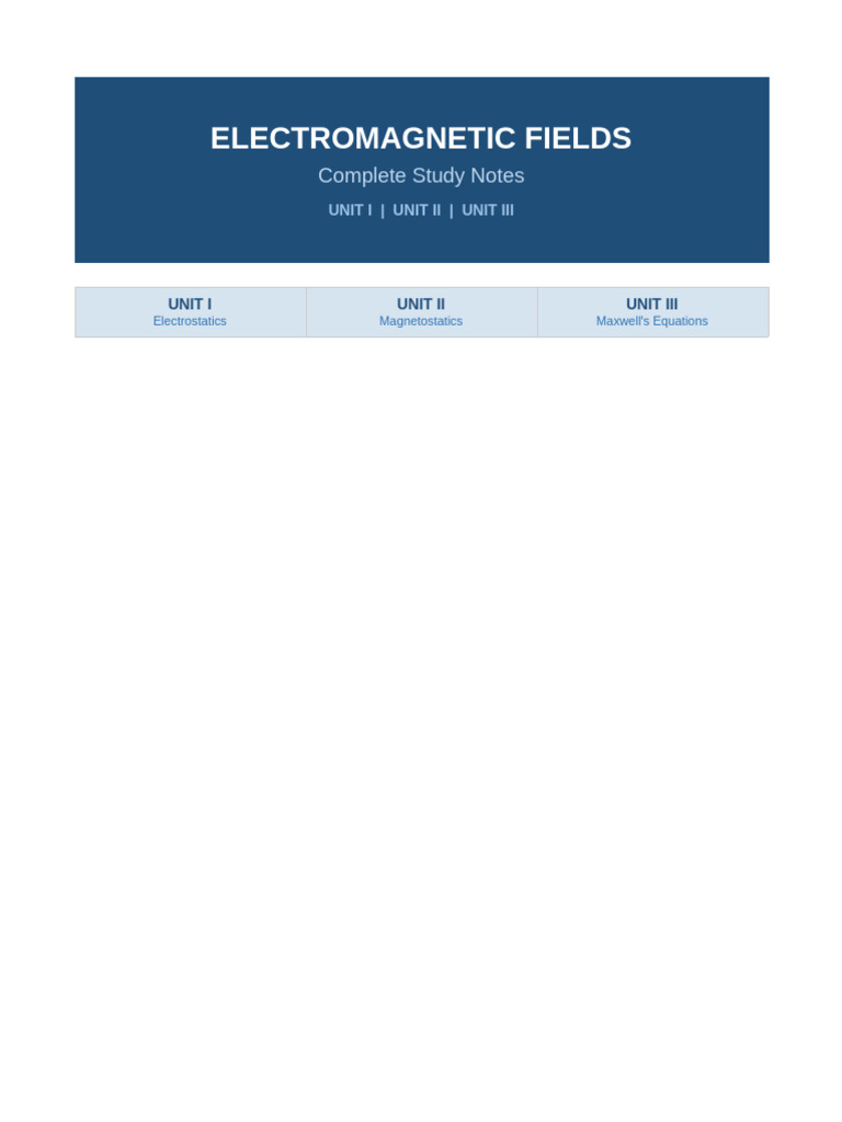 EMF Complete Notes | PDF