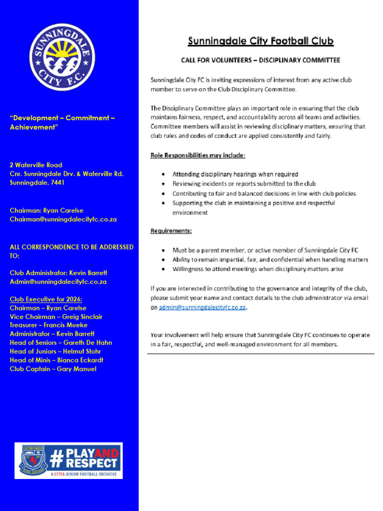 SCFC Discplinary Committee | PDF