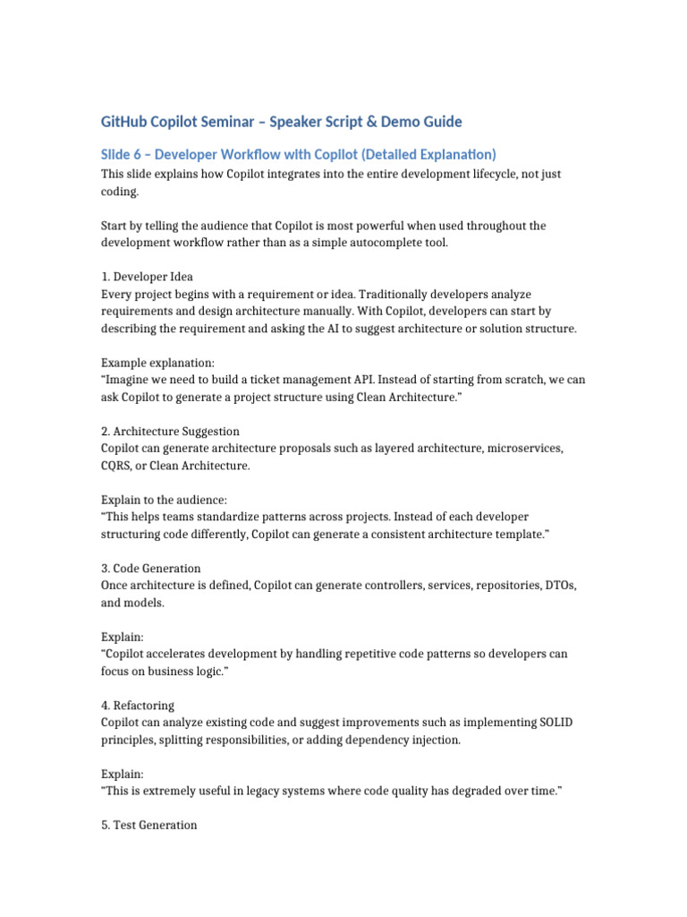 Github Copilot Seminar Script | PDF