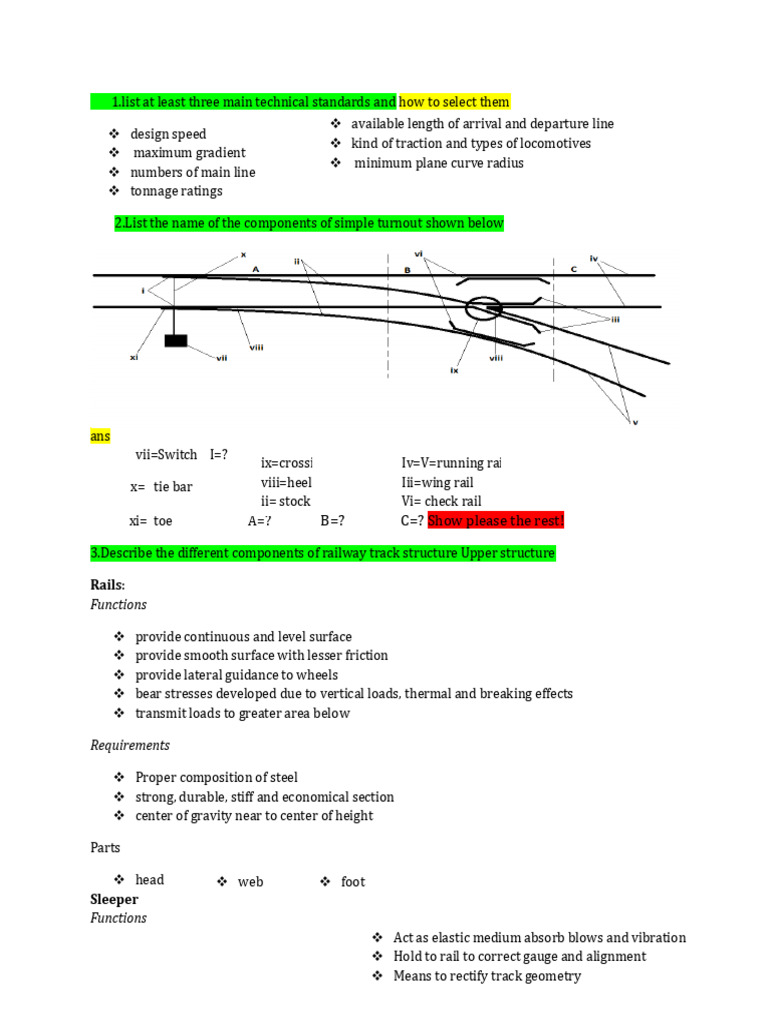 Raiway Final Exam (To Sema Gebrie Desssie) | PDF